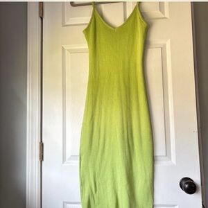 Elegant Lime Green Midi Dress
